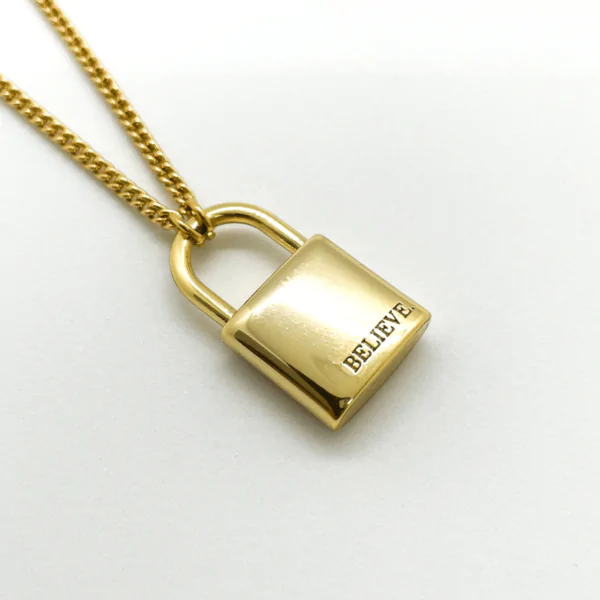 Colar Cadeado Dourado