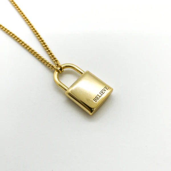 Colar Cadeado Dourado